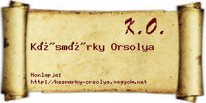 Késmárky Orsolya névjegykártya