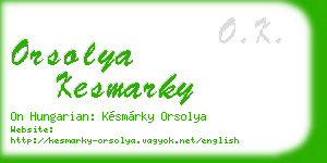 orsolya kesmarky business card