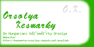 orsolya kesmarky business card